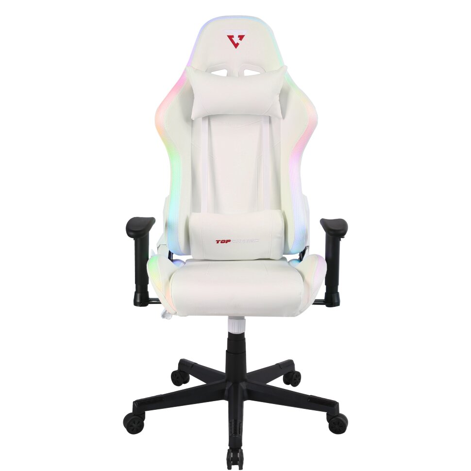 спортивное с подсветкой TopChairs GMM-080 белый на черной базе спортивное с подсветкой TopChairs GMM-080 белый на черной базе