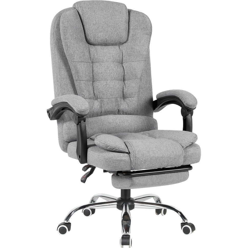 Кресло руководителя TopChairs President NEW серое в ткани 