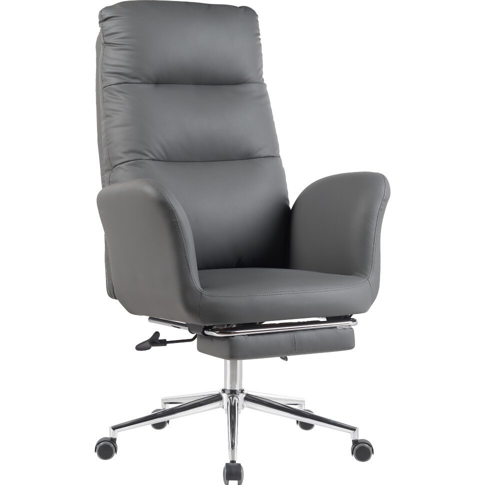 Кресло руководителя TopChairs Solid NC с оттоманкой серый Кресло руководителя TopChairs Solid NC с оттоманкой серый