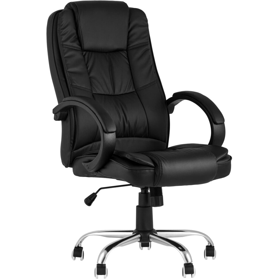TopChairs Atlant офисное черное обивка экокожа, механизм качания Top Gun TopChairs Atlant офисное черное обивка экокожа, механизм качания Top Gun