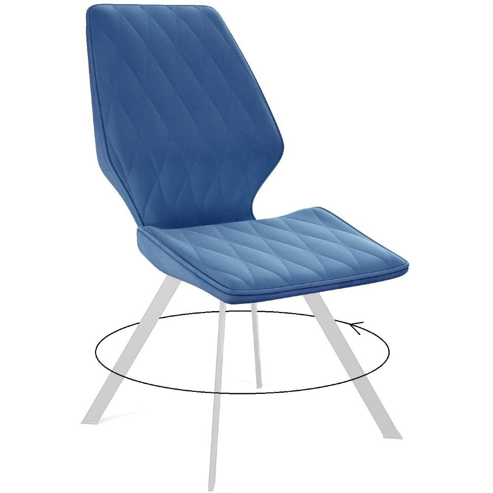 Стул DikLine 243 B8 BLUE поворотный/ ножки белые Стул DikLine 243 B8 BLUE поворотный/ ножки белые